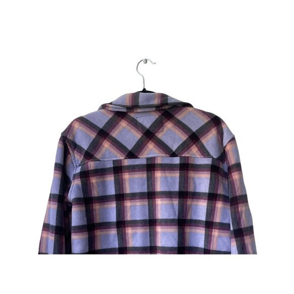 Sage Collective Jacket Plaid Sherpa Lined Size S Shacket Purple Western - Picture 8 of 12